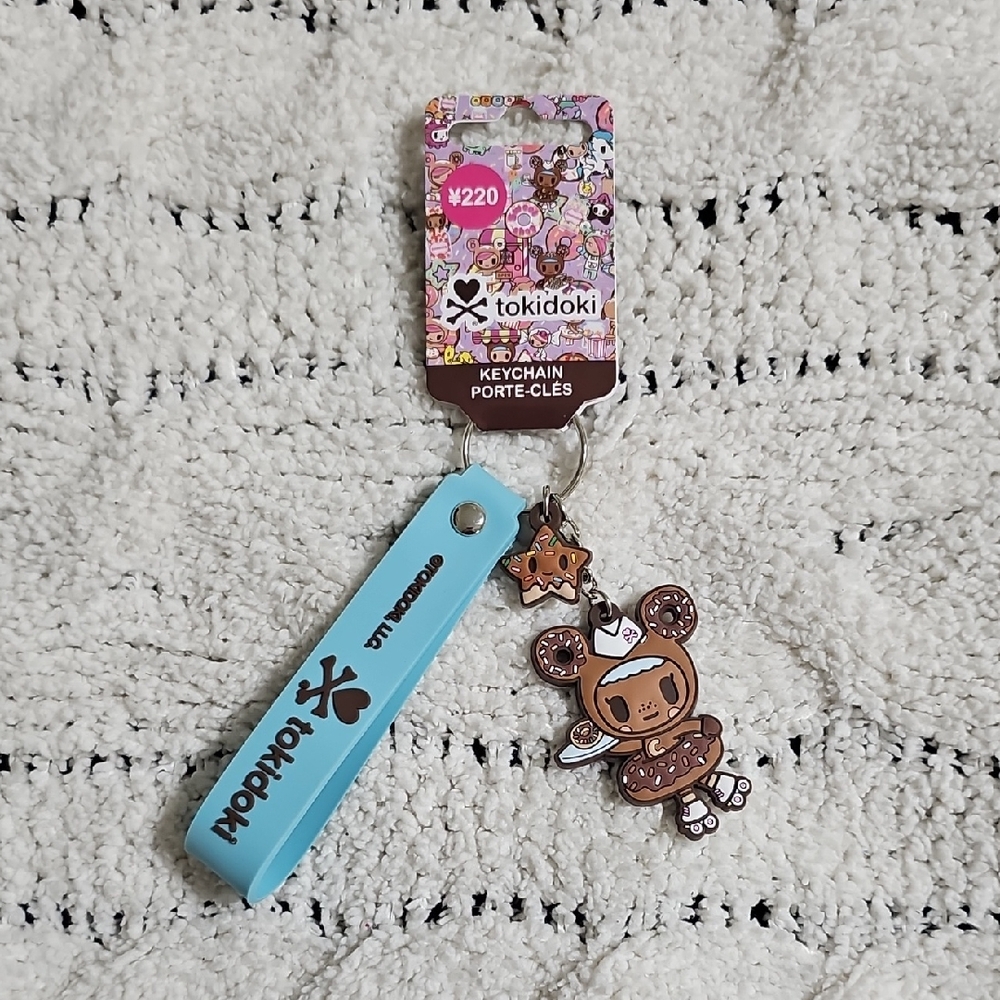 tokidoki Light Blue Silicone Strap Keychain with Chocotella Character